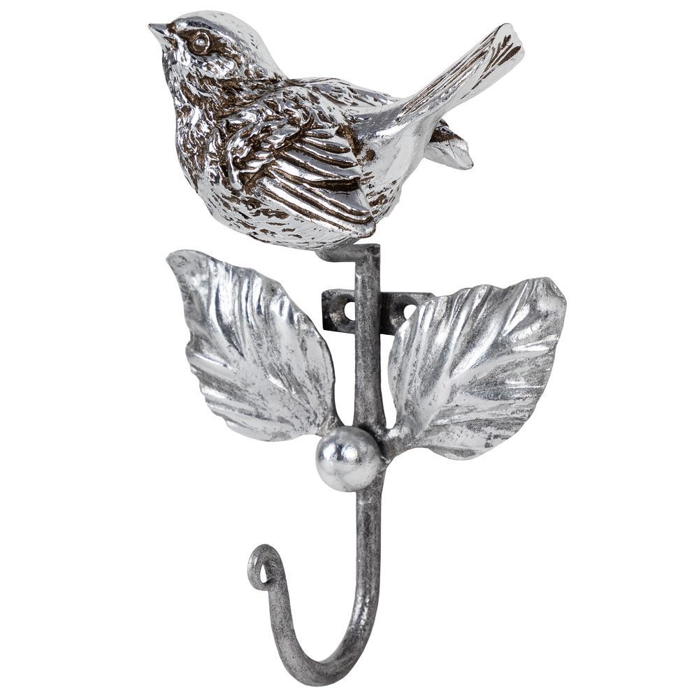 Настенный крючок Птичка Терра Античное серебро
