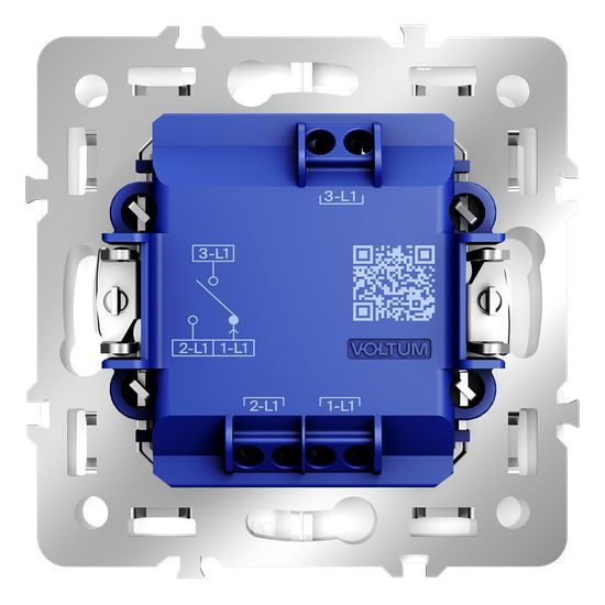 Выключатель встраиваемый VOLTUM S70 для жалюзи 10А, (белый глянцевый)