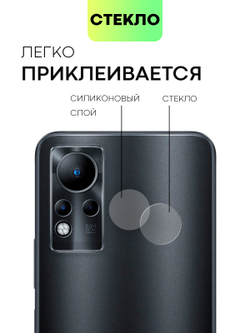 Стекло на камеру BROSCORP для Infinix Note 11 оптом (арт. INF-NOTE11-CLEAR-CAM-GLASS)