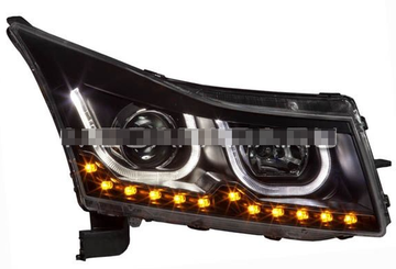 Передние фары Шевроле Круз 2009-2014 V7 Type [Комплект Л+П; ходовые огни; биксеноновая линза; динамичный поворотник]