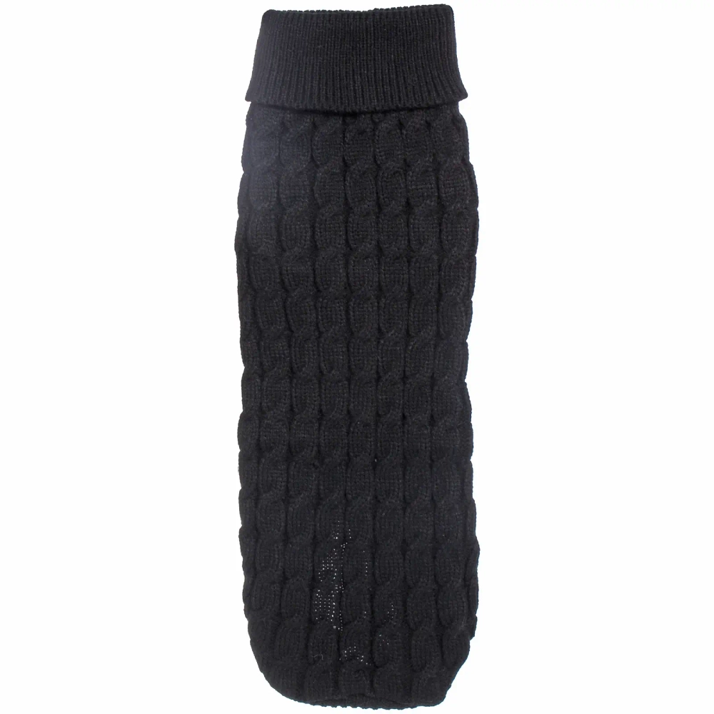 Кофта - свитер для мелких пород собак и кошек «BRO Style», косички, цвет черный, р XL