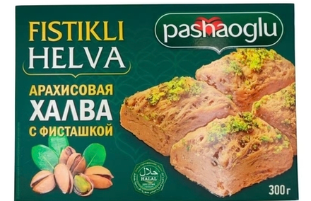 Халва "Pashaoglu" крымская арахисовая с фисташкой 300г