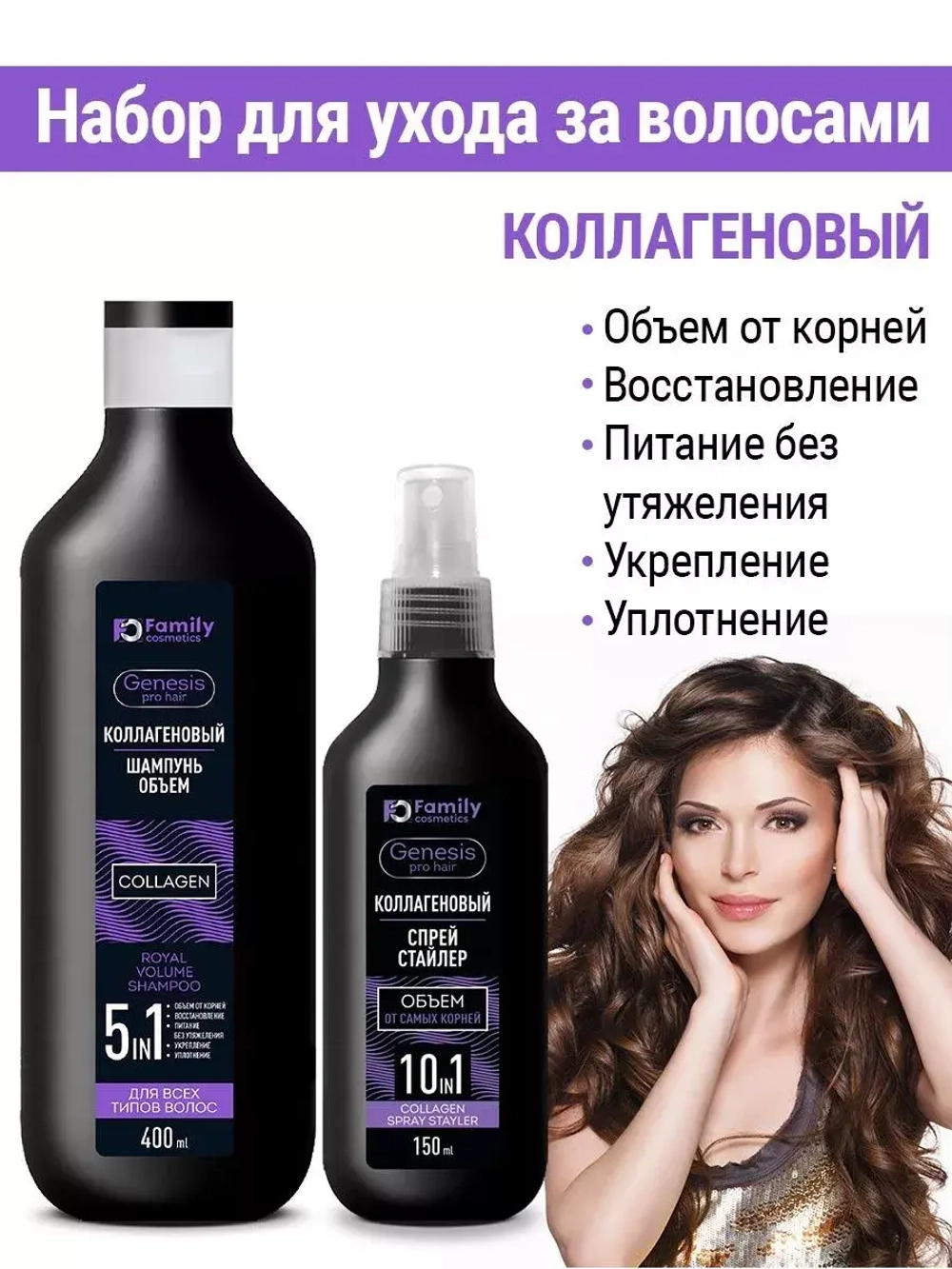 Набор для волос Коллагеновый шампунь и спрей