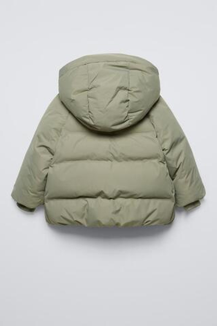 ZARA СТЕГАНАЯ КУРТКА WATER-REPELLENT, ПЫЛЬНЫЙ ХАКИ