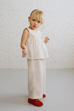 ZARA БРЮКИ-КЮЛОТЫ ИЗ 100% ЛЬНА С КРУЖЕВОМ, ЭКРЮ