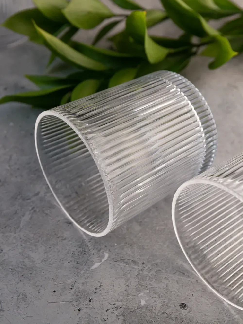 Набор ребристых бокалов для виски, 350 мл. 6 шт. Прозрачные