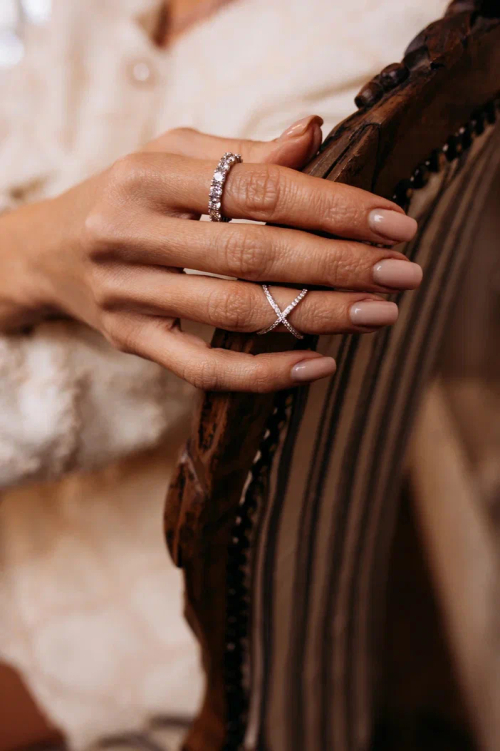 Кольцо "Дорожка" с крупными камнями