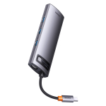 USB Хаб Baseus Metal Gleam 7in1 Multifunctional Type-C HUB (Type-C to 2xHDMI+3xUSB3.0+PD+RJ45)