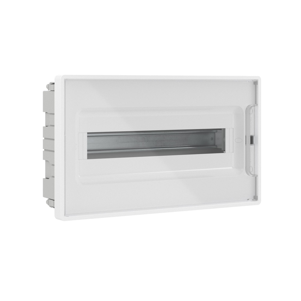 Щиток 18 мод встраиваемый для полых стен FRAME, белый, с прозрачной дверцей, с 2 шинами PEN на 8 и 10 отв.