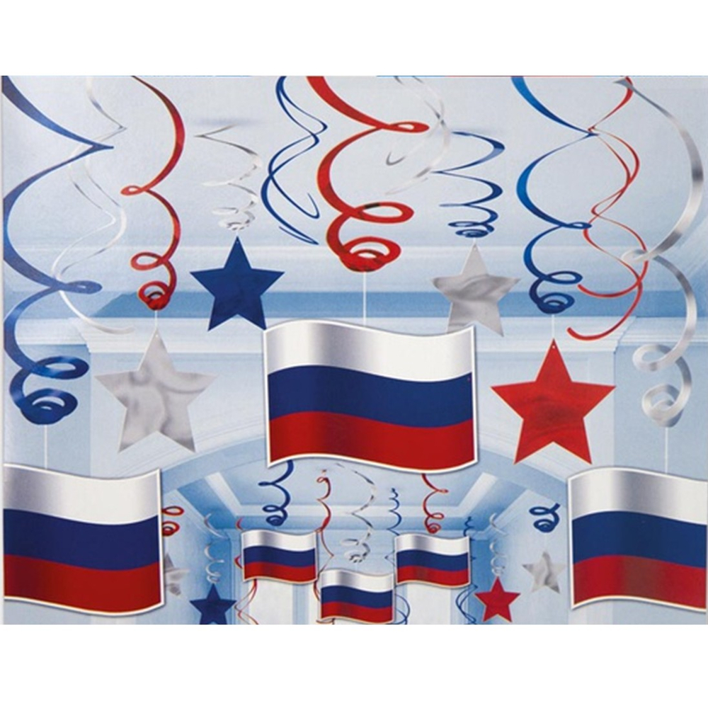 Декоративные спирали «Триколор», 46–60 см, 30 шт