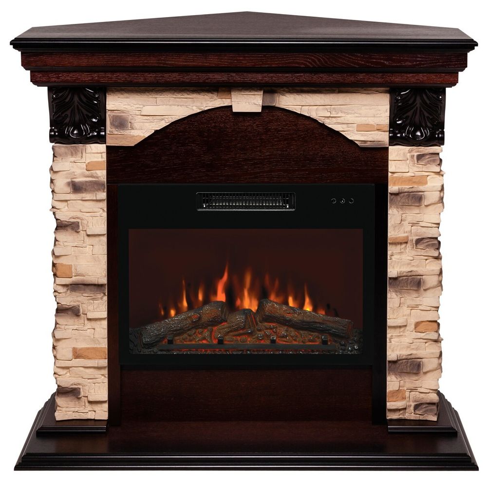 Электрокамин RealFlame Dublin Corner Rock AO античный дуб с очагом Kendal 24