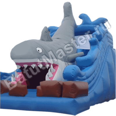 Детский надувной батут-горка "Акула"