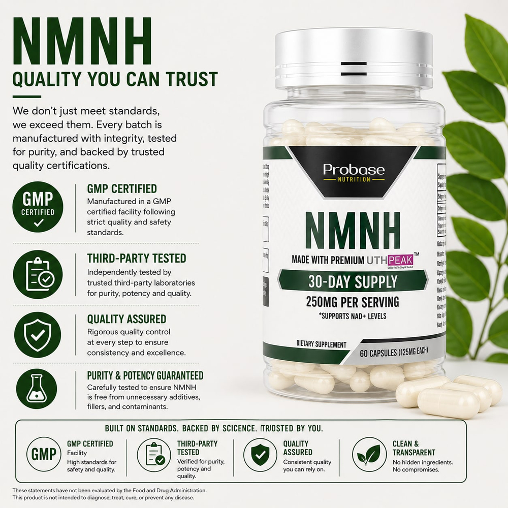 Probase Nutrition, NMNH, 60 капсул (125 мг в каждой капсуле)