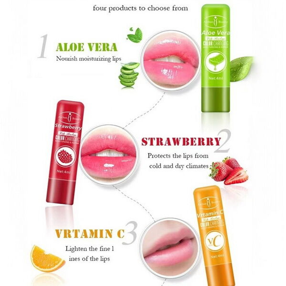Бальзам-тинт для губ с витамином С Aichun Beauty VC Color Change Lip Balm, 4мл