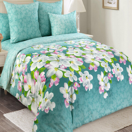 Комплект постельного белья "ВЛ. ЯБЛОНИ В ЦВЕТУ", перкаль, 100% хлопок.