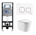 Унитаз с инсталляцией WeltWasser AMBERG 506 + SALZBACH 043 GL-WT + AMBERG RD-WT
