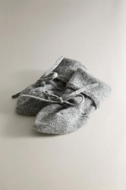 ZARA HOME КАШЕМИРОВЫЕ ПИНЕТКИ, СЕРЫЙ