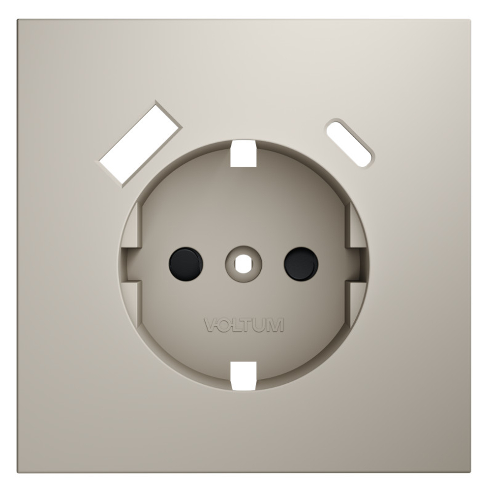 Накладка для розетки с заземлением и защитными шторками, с USB A+C, S70 (кашемир)