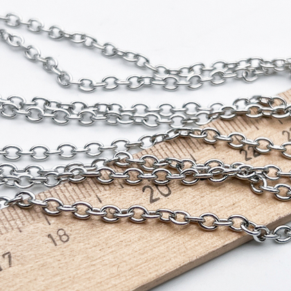 Цепочка, цвет серебро (родий), размер звена 4*3 мм, цена за отрезок 50 см