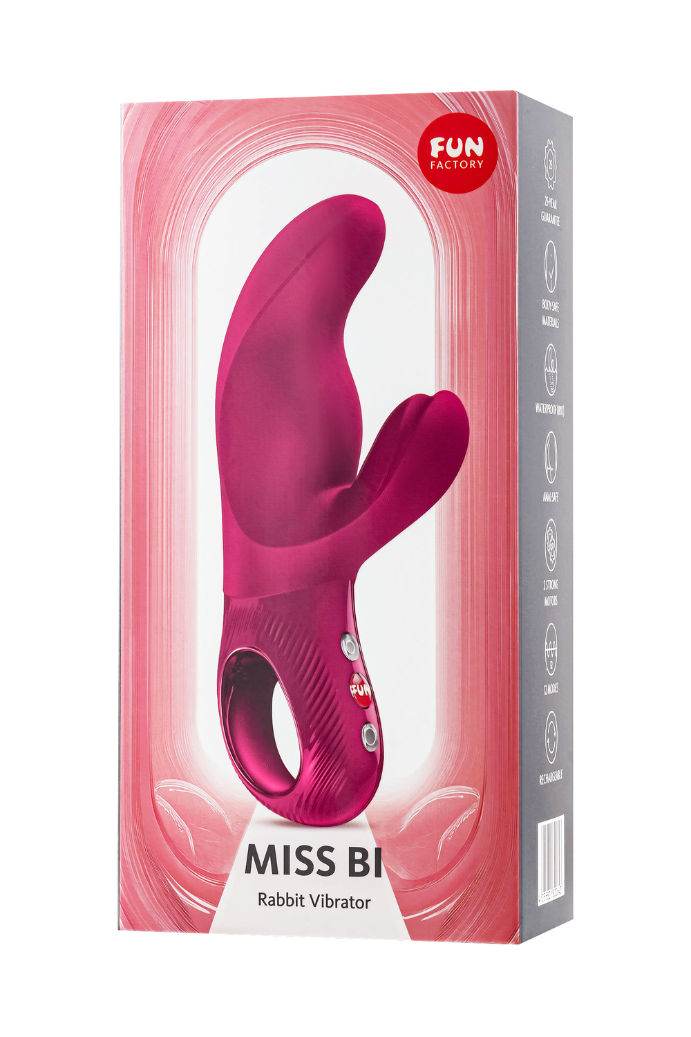 Вибратор с клиторальным стимулятором Fun Factory MiSS BI, силикон, бордовый