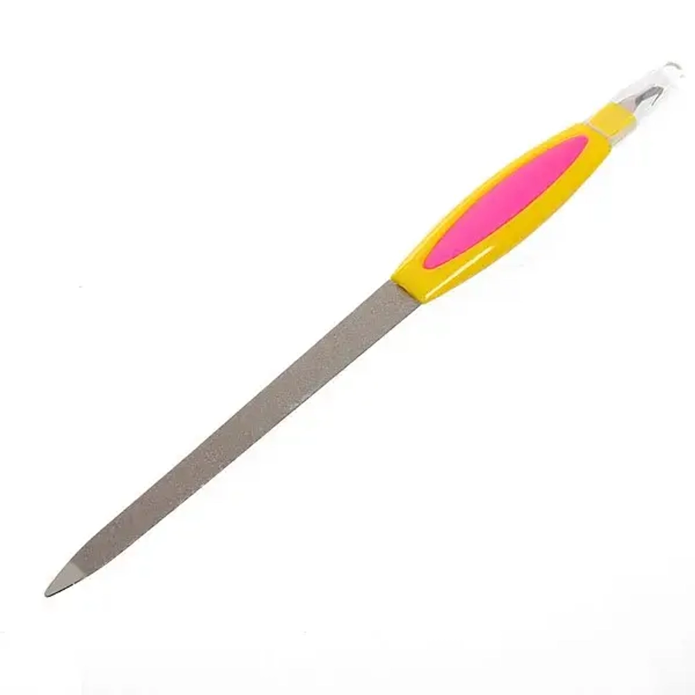 Пилка для ногтей металлическая с триммером на блистере «Ultramarine - Радуга», цвет ручки микс,17см