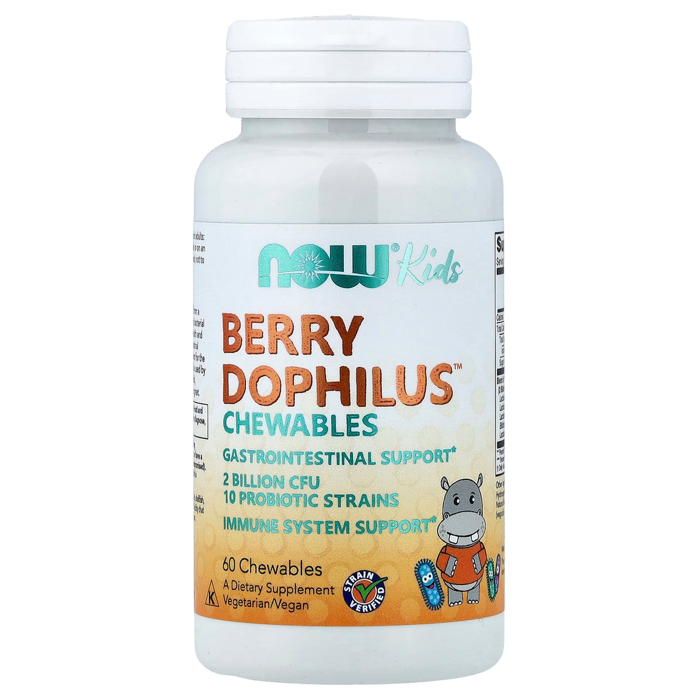NOW Foods, Kids, Berry Dophilus™, 60 жевательных таблеток