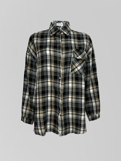 Рубашка Miss Diva 11012 в клеточку на кнопках с карманом на груди