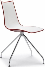 Стул пластиковый Scab Design Zebra Bicolore, хром, белый, красный