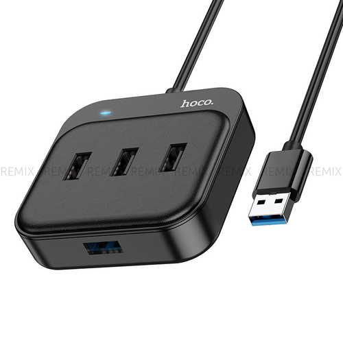 USB HUB 1USB 3.0+4USB 3.0 Hoco HB31 1,2m (Black)