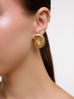 Серьги "Shell Ribbing Pearl" Gold