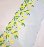 Вышивка на сетке лимончики на ментоле К599 правая