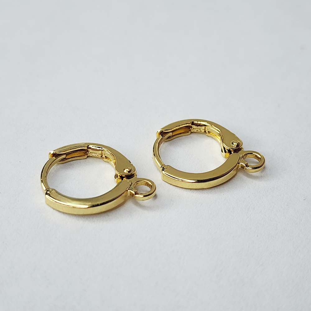 Ювелирные швензы, позолота, французский замочек, модель "колечки", люкс фурнитура