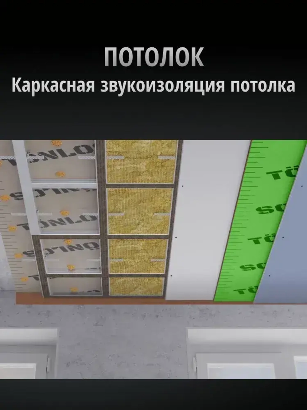 Звукоизоляционная мембрана для стен и потолков Тонлос Блокатор 3,7