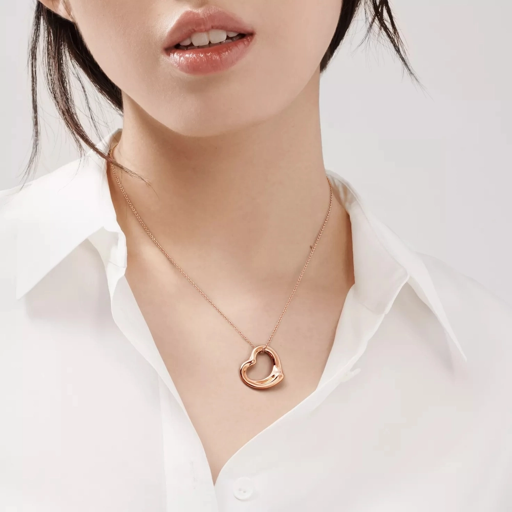 Подвеска из жёлтого золота 18k💠Tiffany Open Heart 22 mm