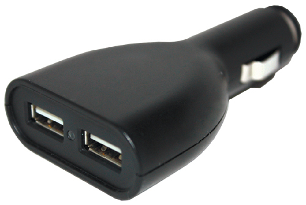 USB переходник в прикуриватель на 2 устройства, 12В