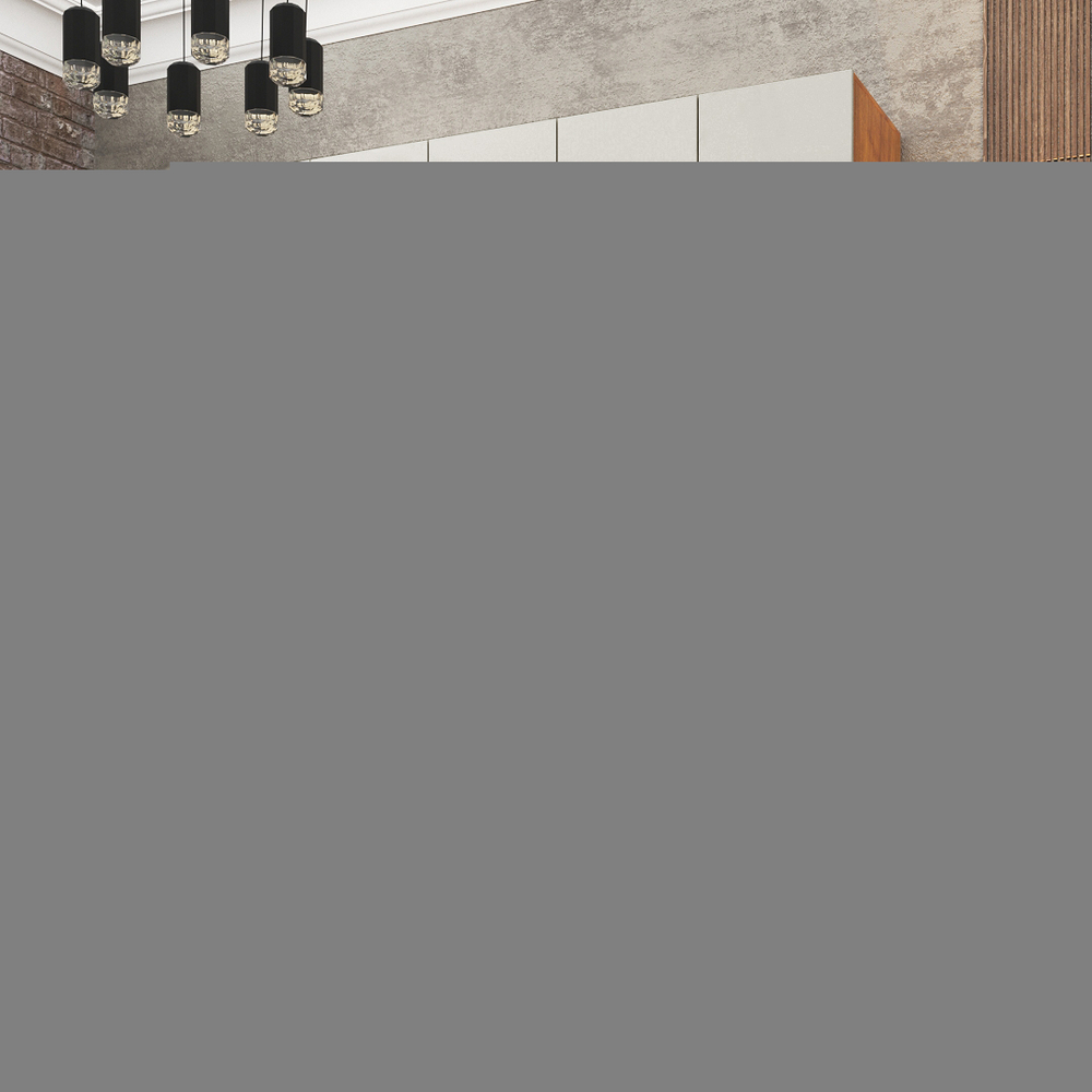 Шкаф Агератум МДФ четырехсекционный с антресолью и стеллажом Лайн флай (0,27) А10029 матовая - Орех Экко 9459  220*45*240