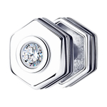 Серьга с фианитом Серебро