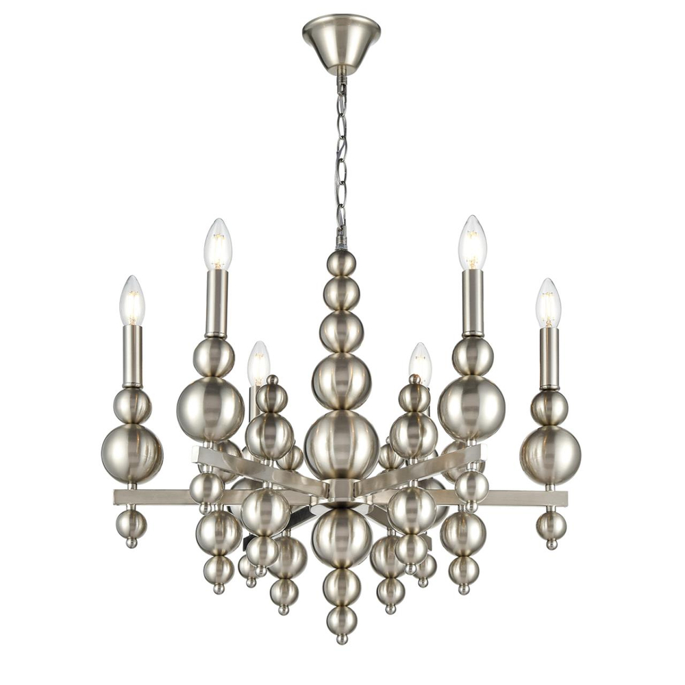 8107/6 MODERNI LN26 128 никель, металл Люстра Е14 6*40W 220V NANA