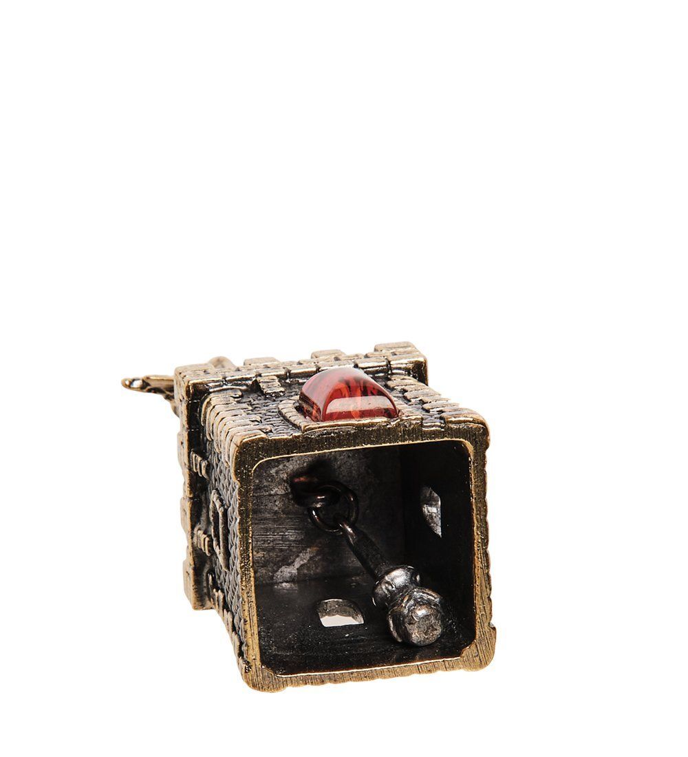 AM-2699 Колокольчик «Крепость Рыцарь с топором» (латунь, янтарь)