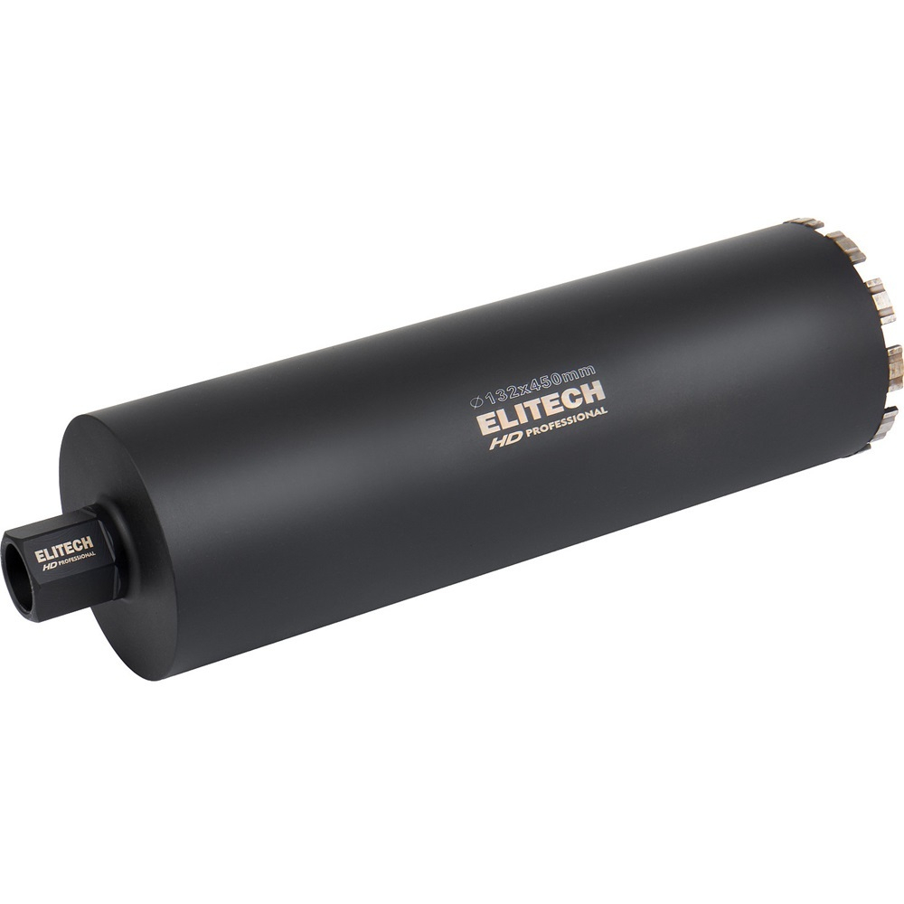 Коронка алмазная ELITECH 132*450 1/4" с охлаждением   1110.012200