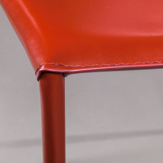 Стул Rolf, кожа ретро красный