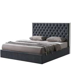 Кровать с подъемным механизмом Dalsa 180х200 см, темно-серая