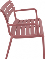 Диван пластиковый двухместный Siesta Contract Paris Lounge, марсала