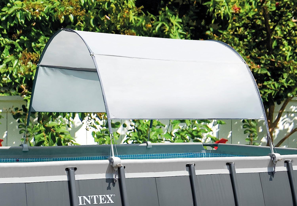 Навес тент для каркасного бассейна Intex 28054 защита от солнца UPF 50+ для прямоугольных и овальных бассейнов от 400 см