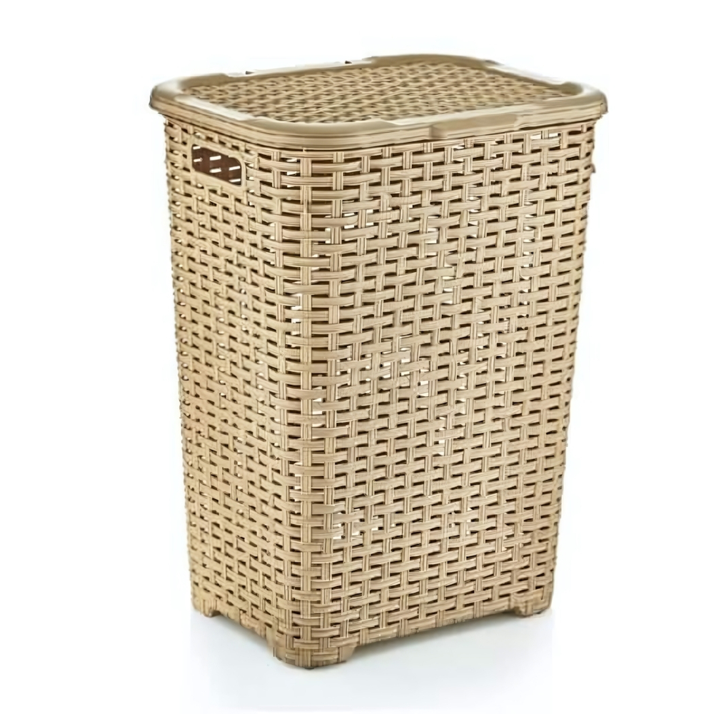Корзина для белья Плетеная 45 лт крем