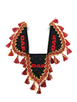 Вымпел тройной DAF (экокожа, черный с красными кисточками)