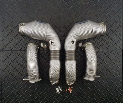 RedStar Exhaust Приемные трубы (Downpipes) спорт-кат GESI Gen2 127мм с термозащитой BMW X5M F95 / X6M F96 LCI (S68)