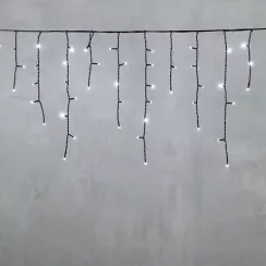 Гирлянда Бахрома 3,1*0,5 м., 24В., 150 холодных белых LED ламп, провод черный ПВХ, IP54, LTC (PIL150-11-1W)