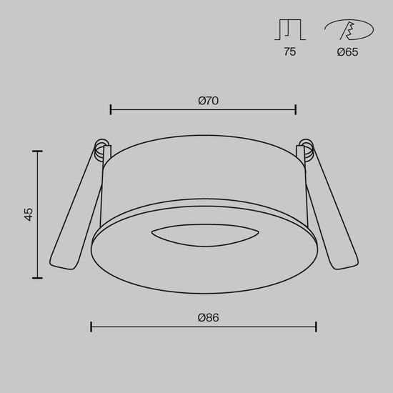 Встраиваемый светильник Technical DL027-GU10-B
