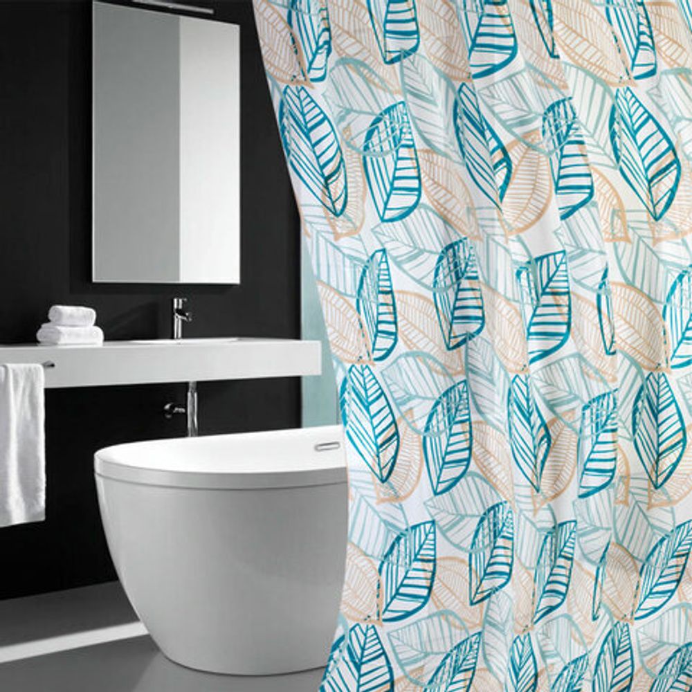 Шторка для ванной PEVA, 180х180 см, кольца в комплекте, 3 дизайна ассорти,растения, PRIMILA, 700076